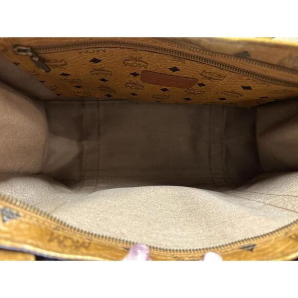 MCM Cognac Visetos Coated Canvas Tote Bag - Picture 5 of 8